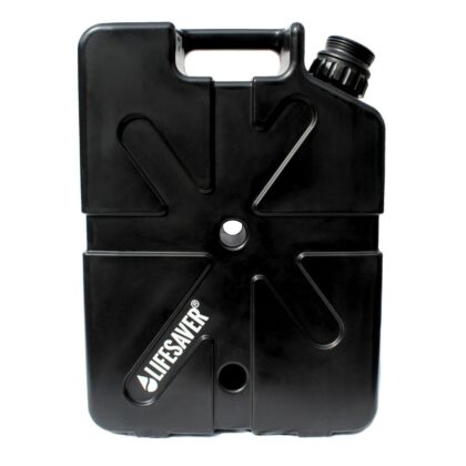 Black Jerrycan with 'Lifesaver' branding on a white background
