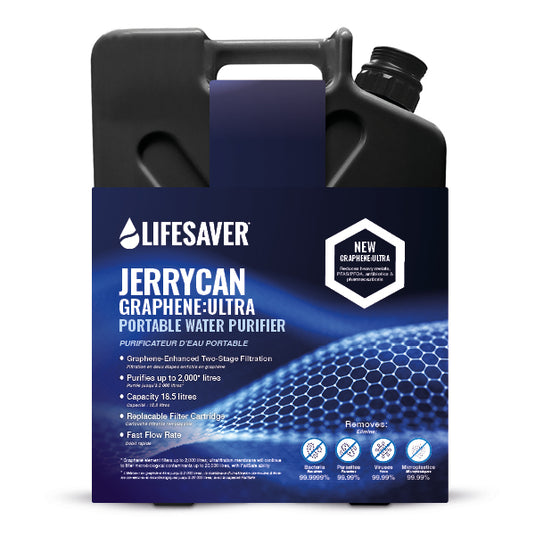 Lifesaver Jerrycan Graphene-Ultra Portable Water Purifier on a white background